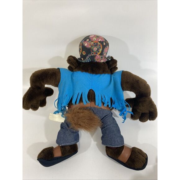 Vtg Looney Tunes 16” Hippie Tazmanian Devil Plush Stuffed Animal Ace 1990s Read - Picture 5 of 9